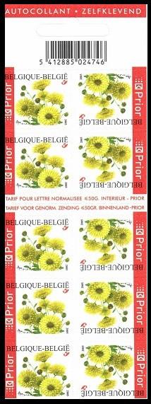 B55 Carnet Timbres Fleurs Chrysanthème (Prior), Timbres & Monnaies, Timbres | Europe | Belgique, Envoi, Timbre-poste, Autocollant