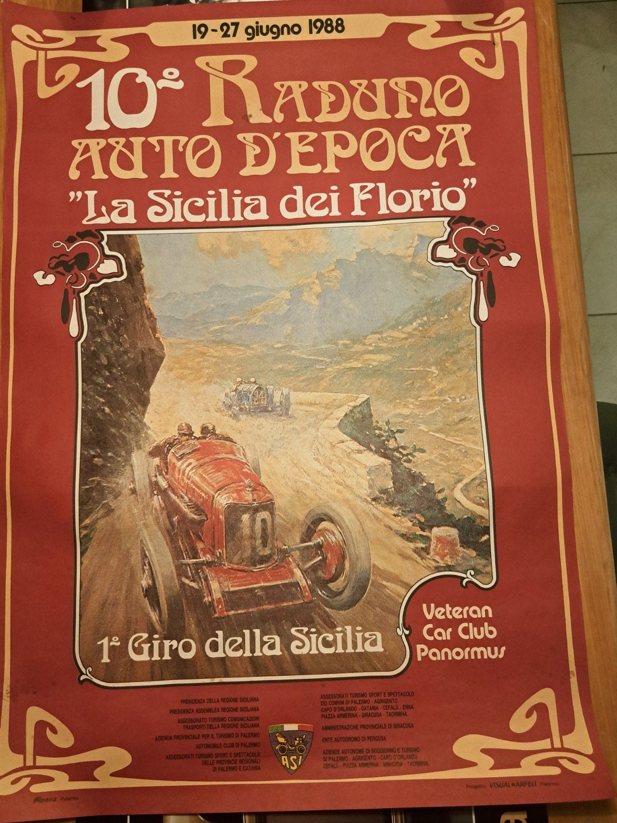 Origineel 1988 Poster La Sicilia dei Florio 70x100, Verzenden, Sport, A1 t/m A3, Rechthoekig Staand