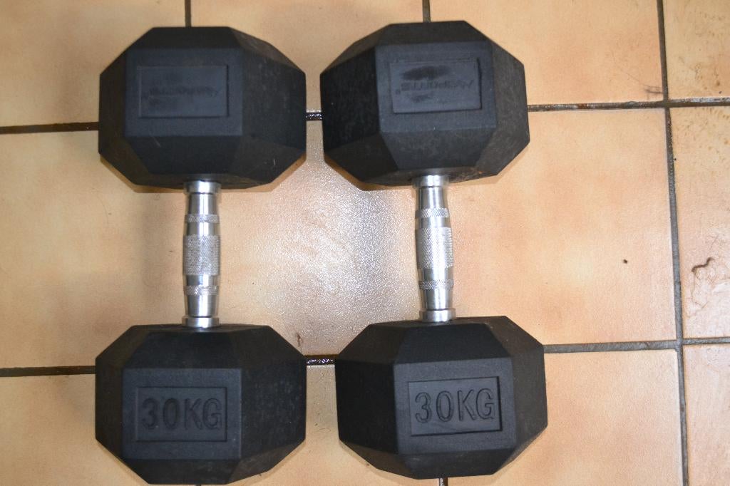 Halters (dumbells), 25kg / 35kg, Sport en Fitness, Ophalen, Gebruikt, Rug, Halterset