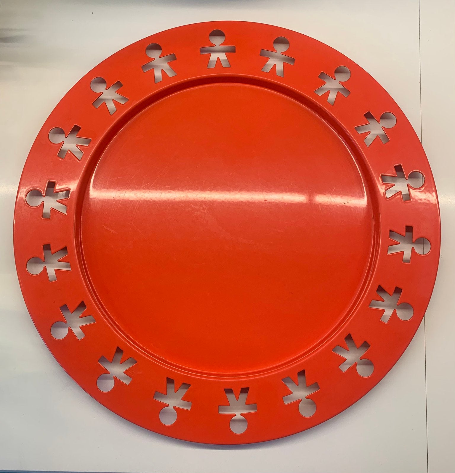 Alessi Girotondo Dienblad Oranje/rood 40 cm / King-Kong, Huis en Inrichting, Rond, Ophalen of Verzenden, Zo goed als nieuw, Dienblad