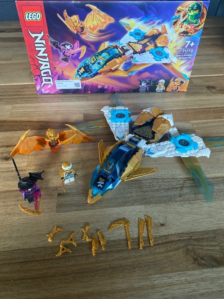 Lego Ninjago - Zane’s golden dragon jet, Lego, Ensemble complet, Comme neuf, Enlèvement