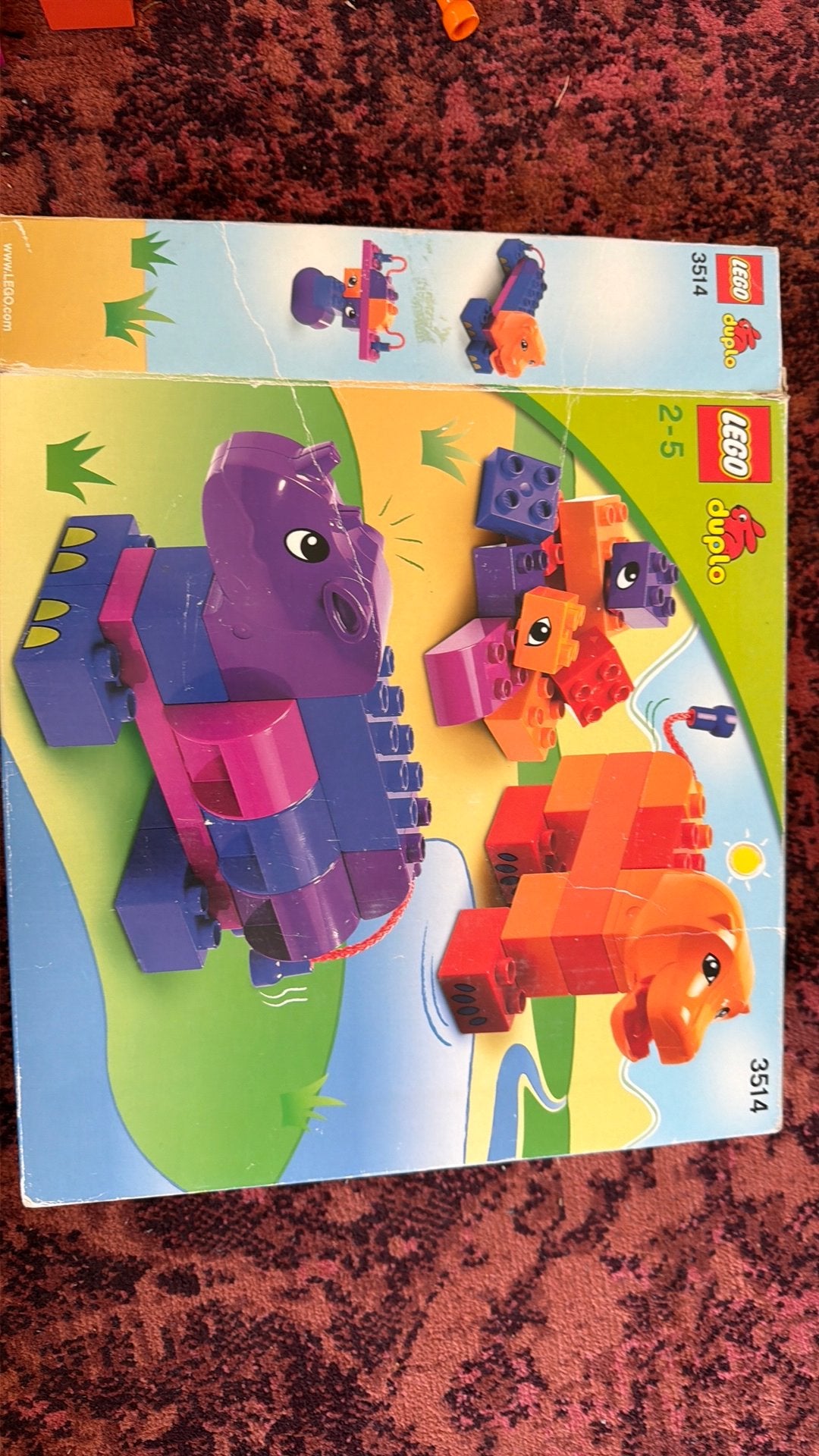 Lego Duplo 2003 series : 3512 giraffe 3514 leeuw neushoorn, Kinderen en Baby's, Ophalen, Zo goed als nieuw