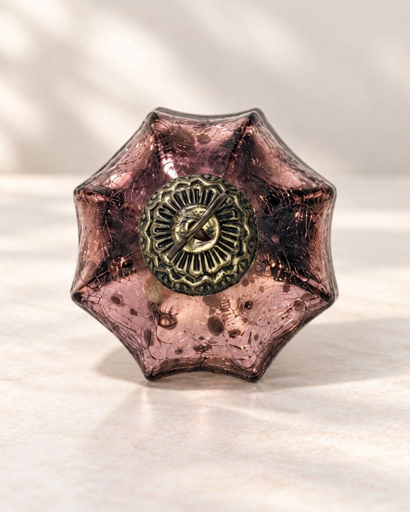 Kerstboomversiering – Glazen kersthanger oudroze/mauve 13 cm, Ophalen of Verzenden, Zo goed als nieuw