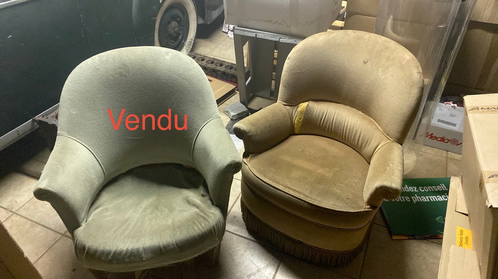 Crapaud, petit fauteuil, Enlèvement, Utilisé, Crapaud