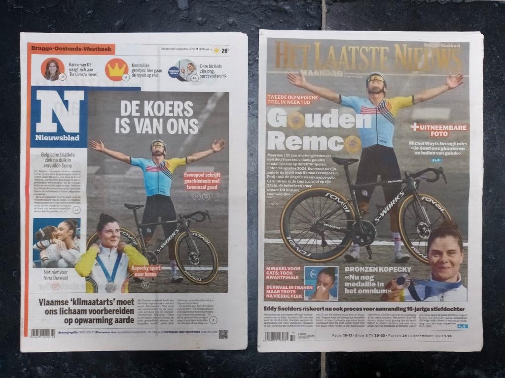 Remco Evenepoel - Olympisch kampioen 2024 - wegrit, Verzenden, Zo goed als nieuw, Sport en Vrije tijd