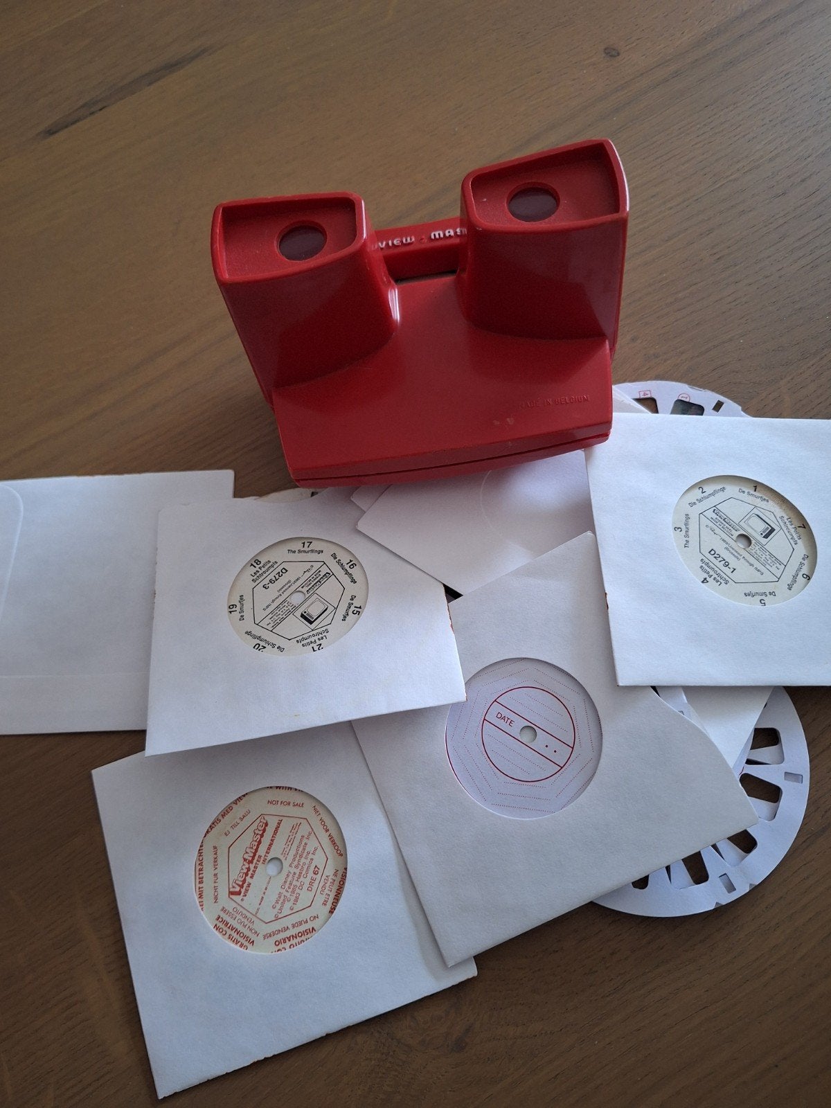 3 D View master vintage met schijfjes van de smurfen., Ophalen
