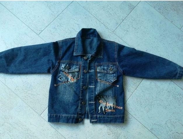 Jeansjas jongen, maat 116 € 10,00, Enlèvement, Garçon, Manteau