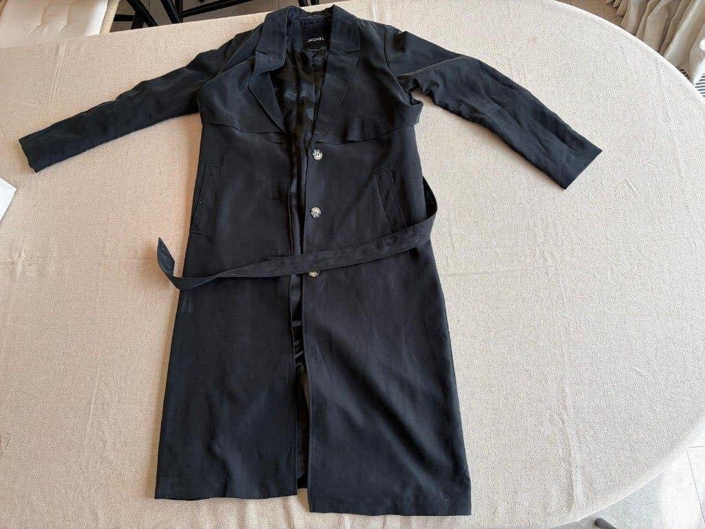 blauwe lange trench coat, Blauw, Zo goed als nieuw, Monki, Ophalen