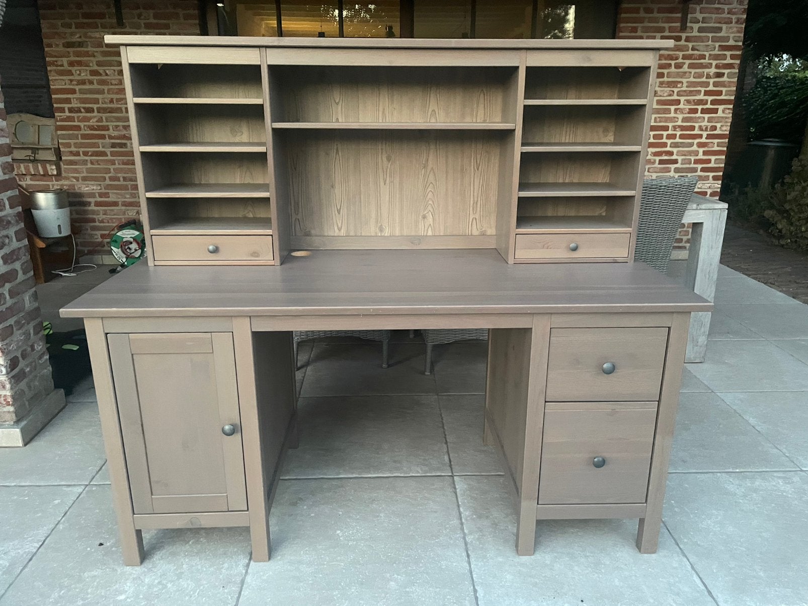 Bureau en open boekenkast - Ikea Hemnes bruin, Ophalen, IKEA, Bruin