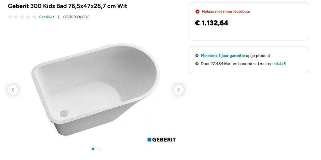Geberit Kinderbad, Ophalen, Nieuw, Bad
