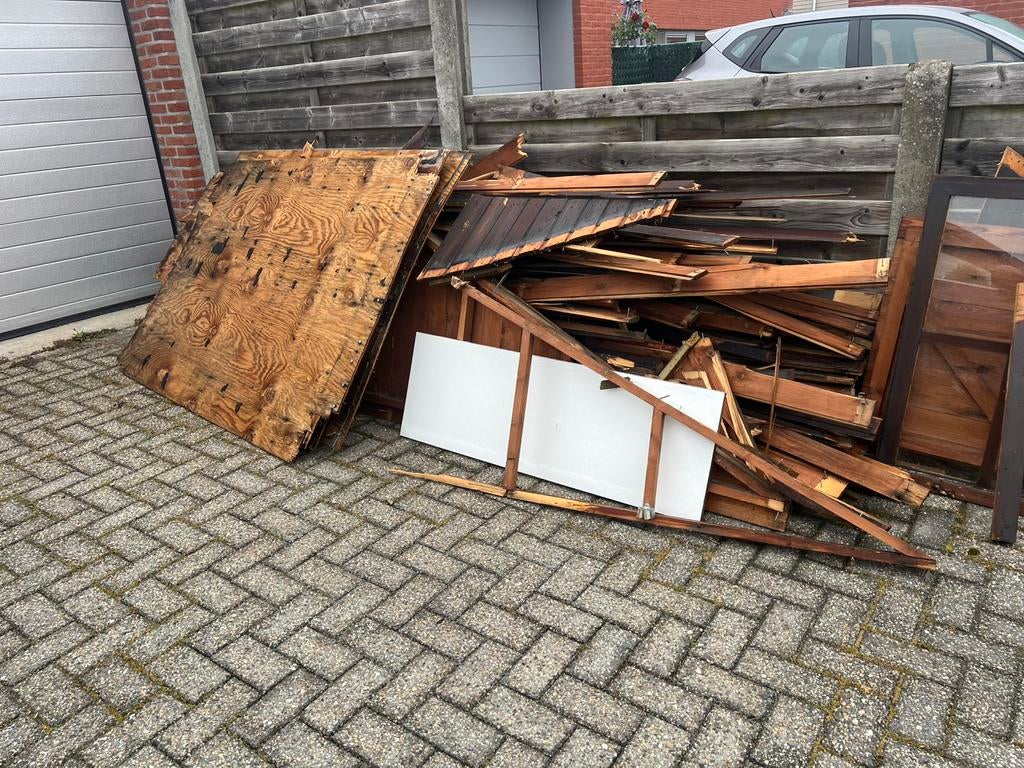Afval hout tuinhuis, Ophalen