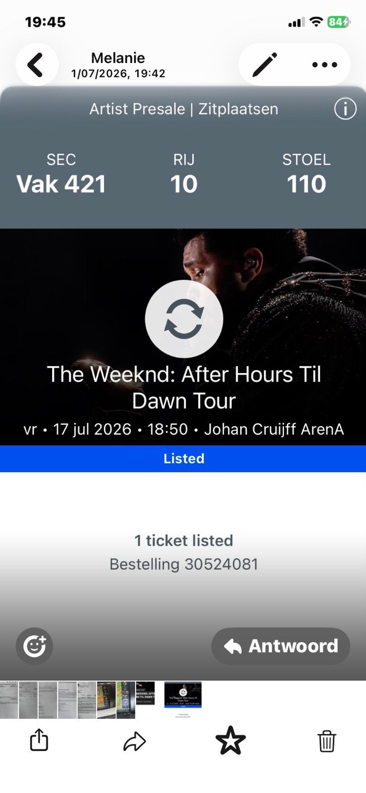The weeknd concert ticket, Tickets en Kaartjes, Kortingen en Cadeaubonnen, Eén persoon, Overige soorten, Overige typen
