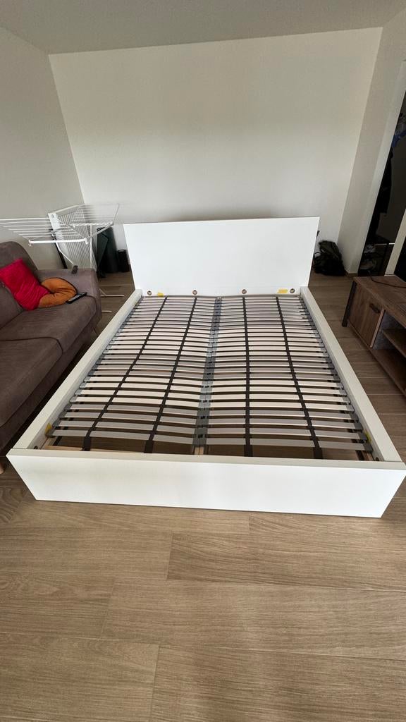 Ikea Malm Bedonderstel wit 160x200 cm Lönset, Enlèvement, Comme neuf, Blanc
