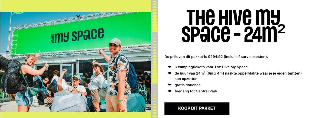 Rock Werchter the hive my spacee 6pers, Tickets en Kaartjes, Drie personen of meer, Meerdaags