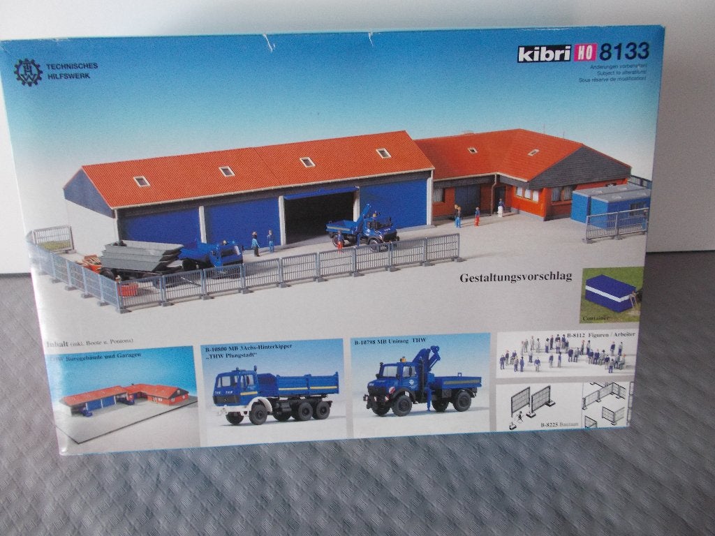 CASERNE THW + 2 VÉHICULES ET PERSONNAGES - KIBRI 8133, Hobby & Loisirs créatifs, Trains miniatures | HO, Neuf, Autres marques