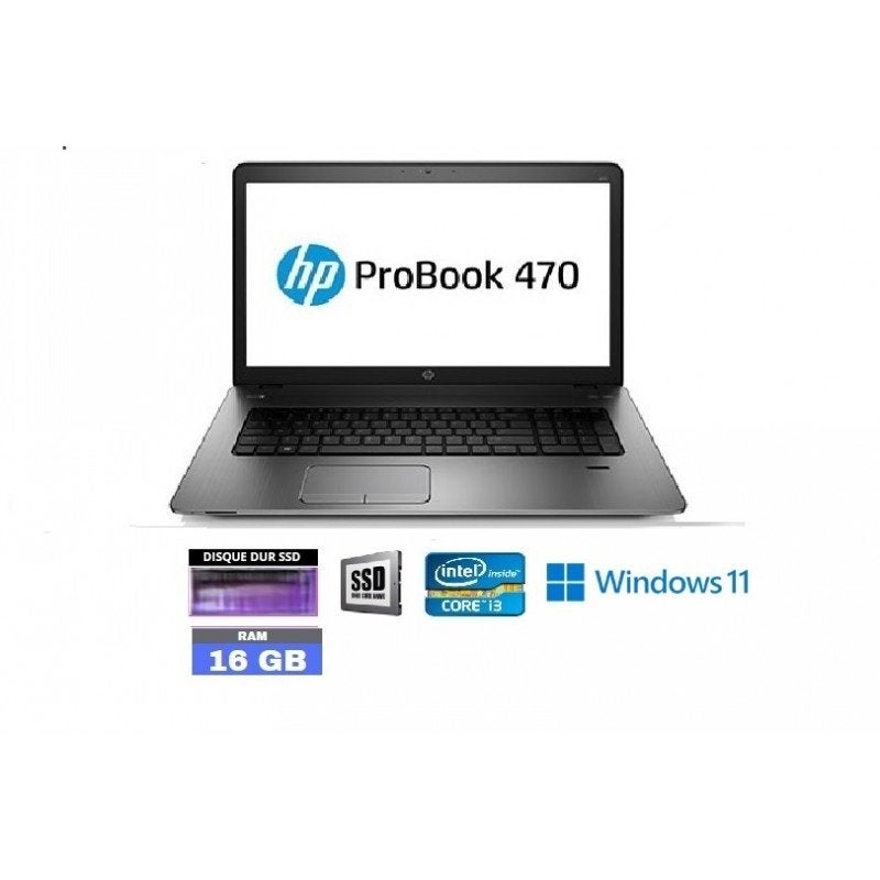 PC PORTABLE HP 470 G2 i3-Windows 11, 17 pouces ou plus, Reconditionné, 512 GB, Enlèvement