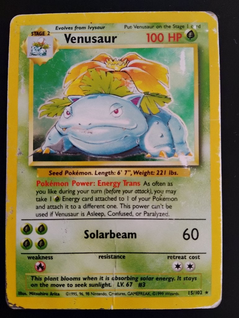 Venusaur (Florizarre) BS 15 in het Engels (RH Pokémon 1995), Hobby en Vrije tijd, Verzamelkaartspellen | Pokémon, Ophalen of Verzenden