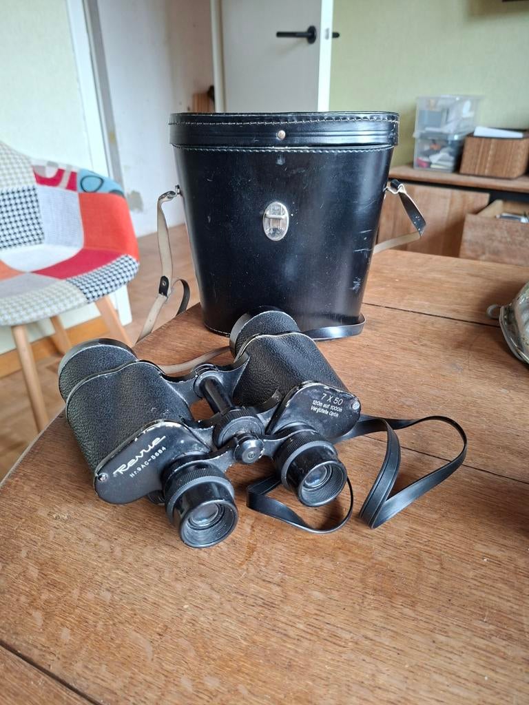 Paire de jumelles vintage Revue 7x50, modèle Nr.9AC-568, Enlèvement, Utilisé, Autres types, Avec housse ou sac