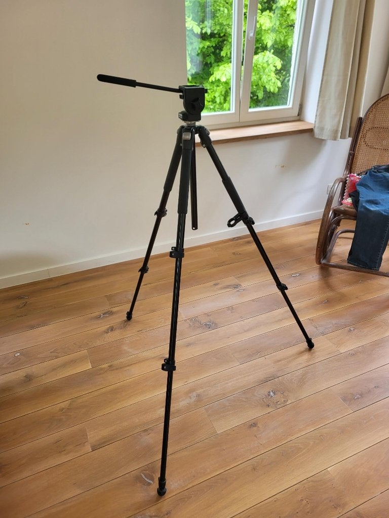 Trépied Manfrotto 190 BWB + rotule Manfrotto 128RC, Enlèvement, Rotule, Manfrotto
