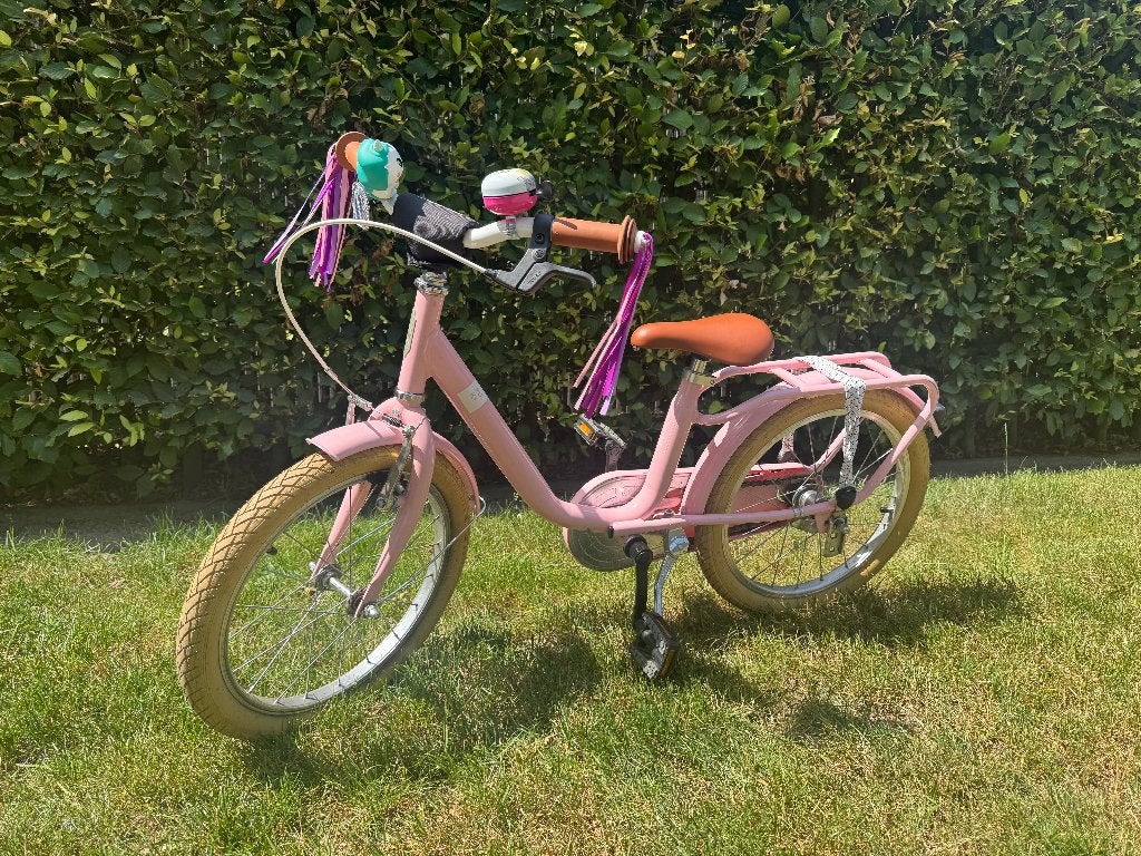Roos meisjes fiets 5+ jaar Puky (meisjes tussen 5 en 7 jaar), Fietsen en Brommers, Ophalen, Velgrem, Puky, 18 inch