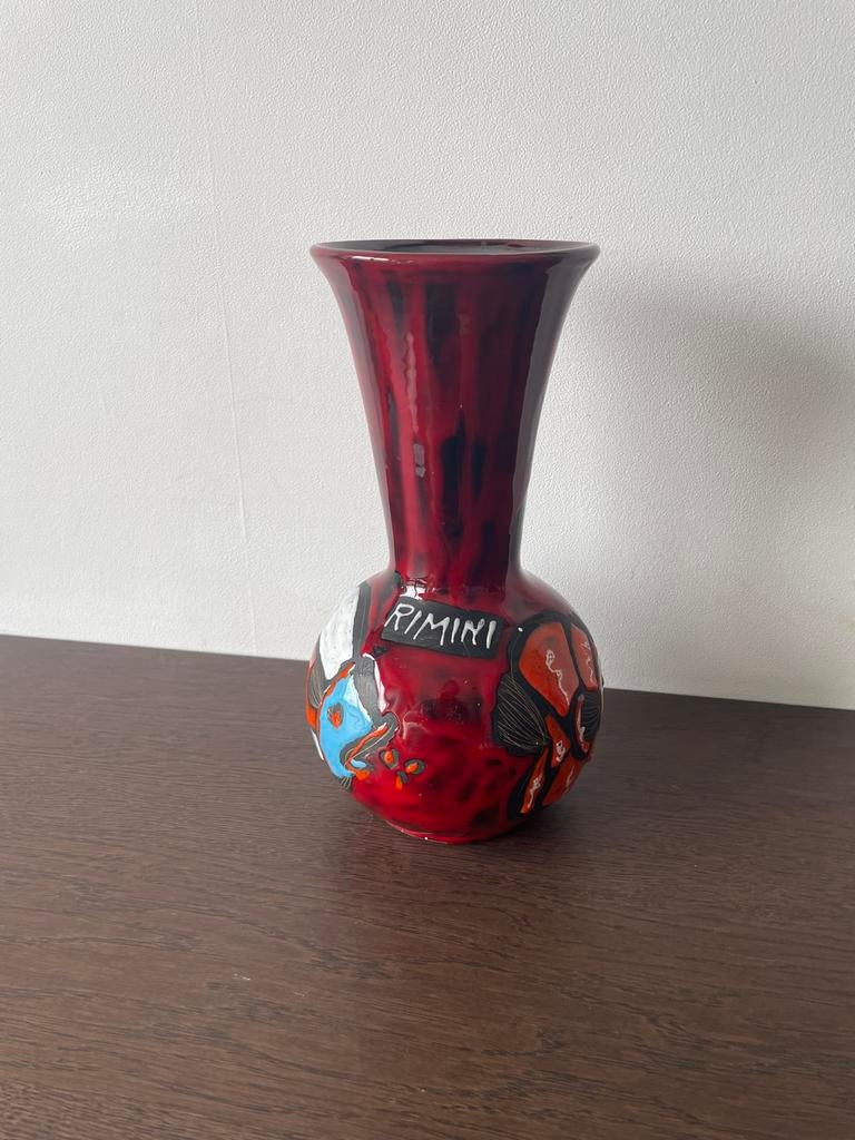 Vintage keramieke vaas met vissen, Ophalen