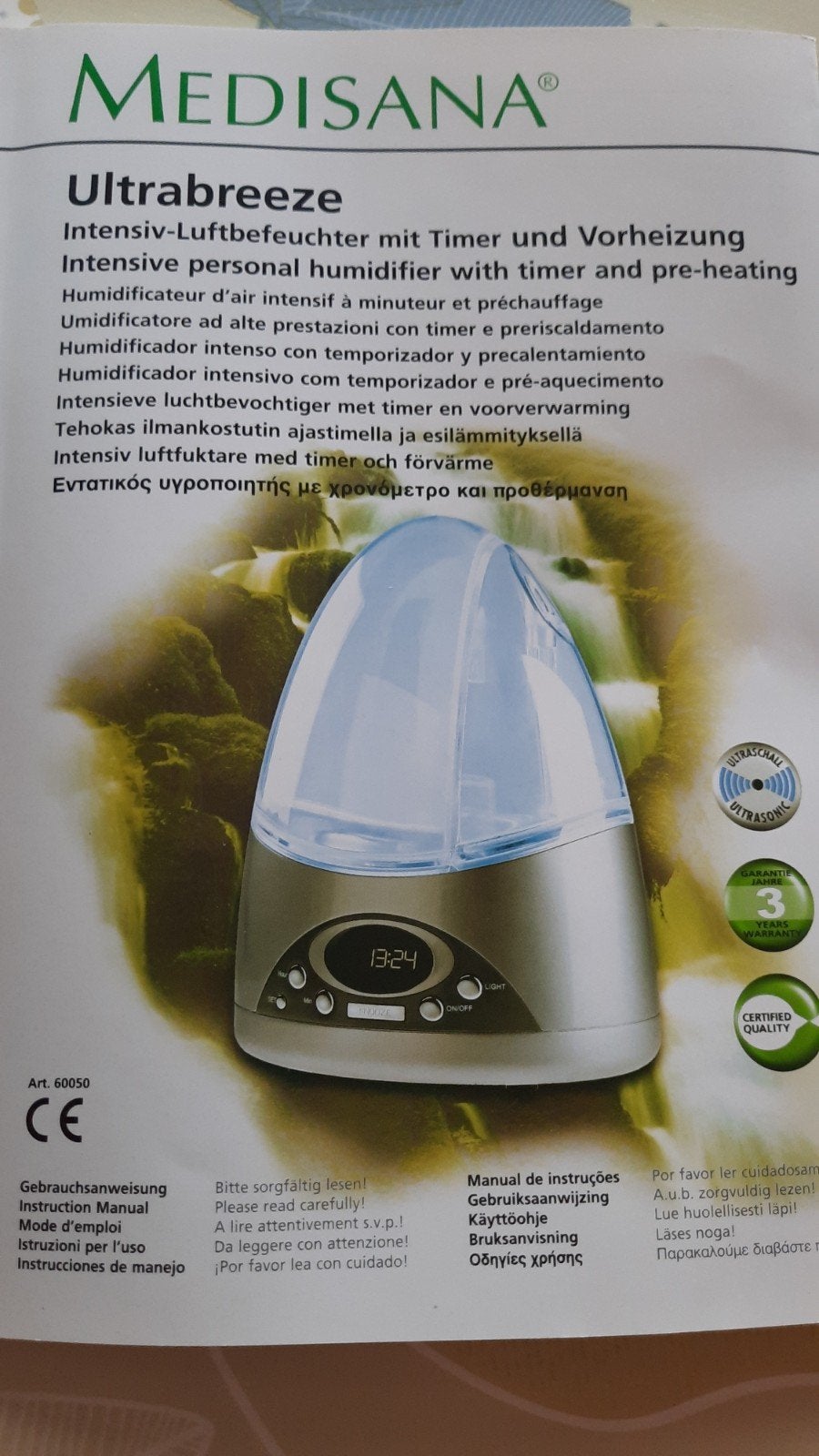 Medisana Ultrabreeze intensive humidifier, Ophalen