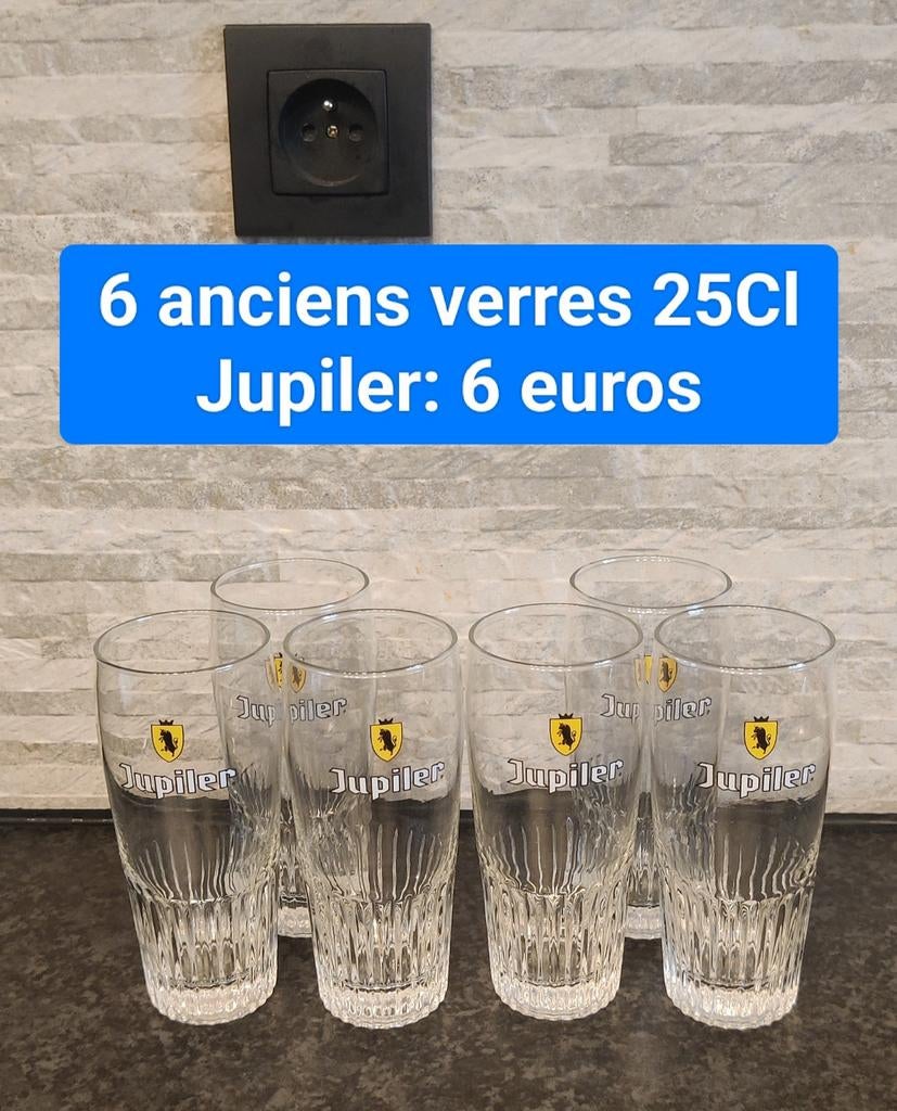 6 anciens verres 25Cl Jupiler avant 1994, Enlèvement