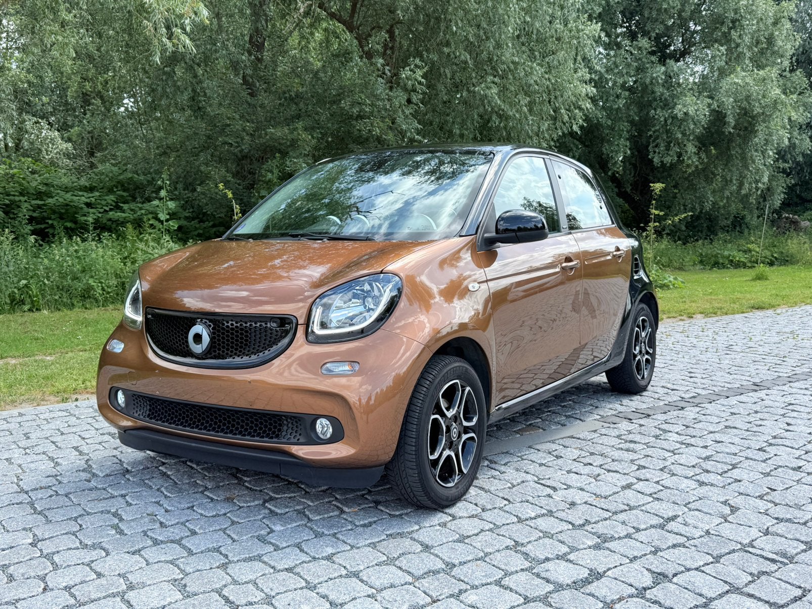 Smart Forfour Benzine Met Keuring Verkoop, Auto's, Smart, Electronic Stability Program (ESP), Bruin, Leder, Bedrijf