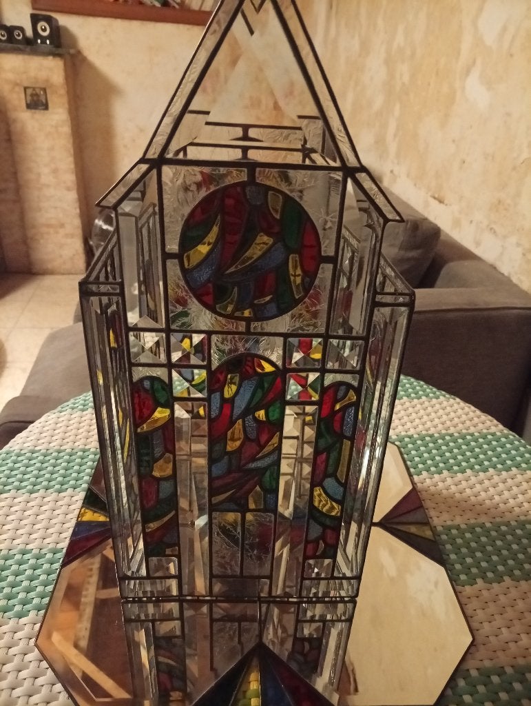 Décoration Vintage en Vitrail, Enlèvement, Sculpture, Multicolore, Verre