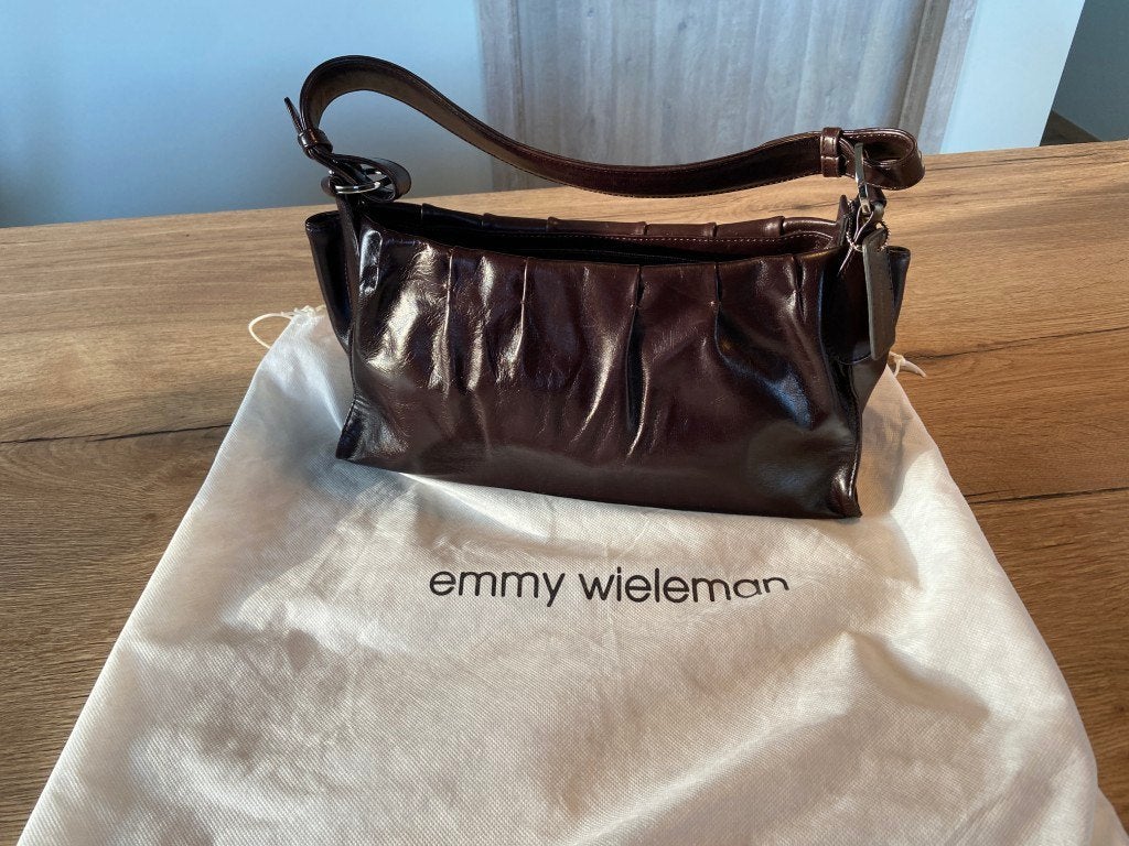 Ledere, handtas "Emmy Wieleman" in NIEUWSTAAT, Ophalen of Verzenden, Zo goed als nieuw, Handtas
