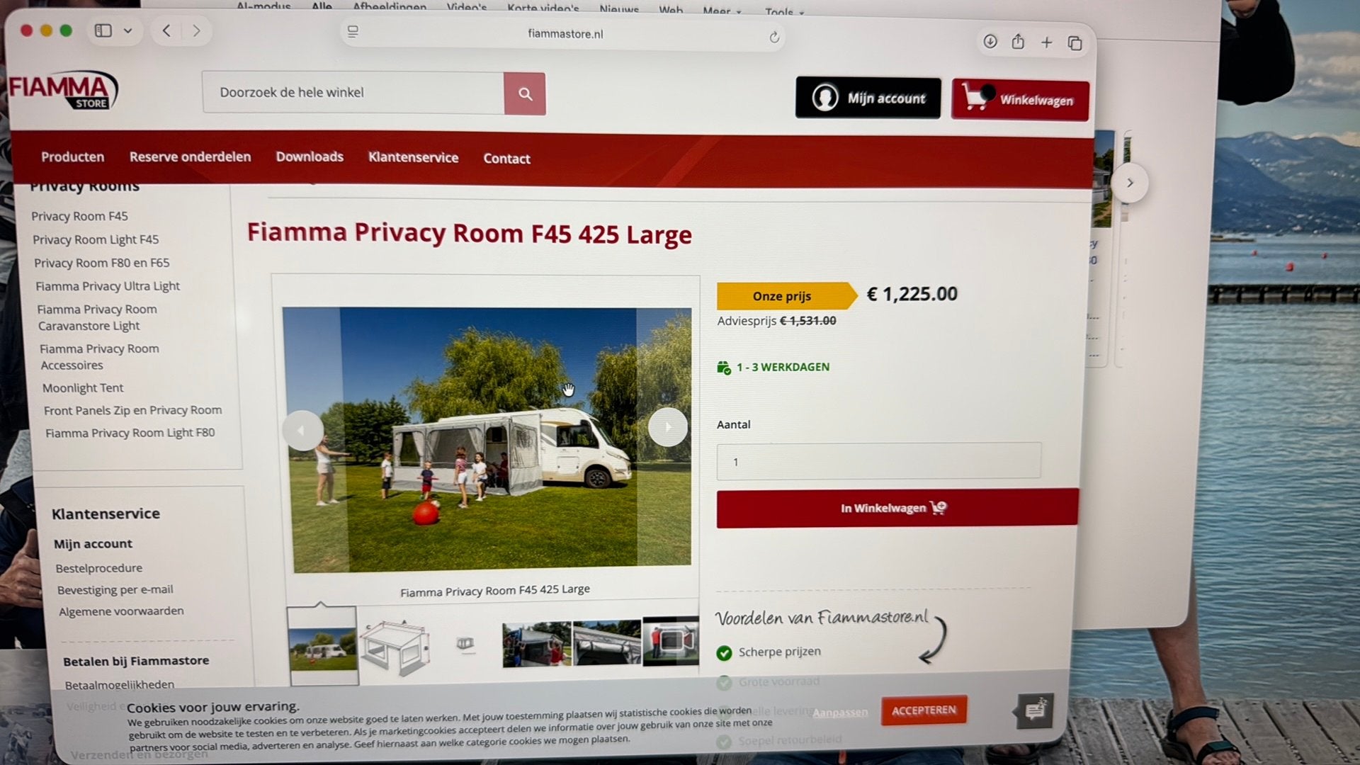 Fiamma  privacy room 425/450, Caravanes & Camping, Auvents, Enlèvement, Comme neuf, Fiamma