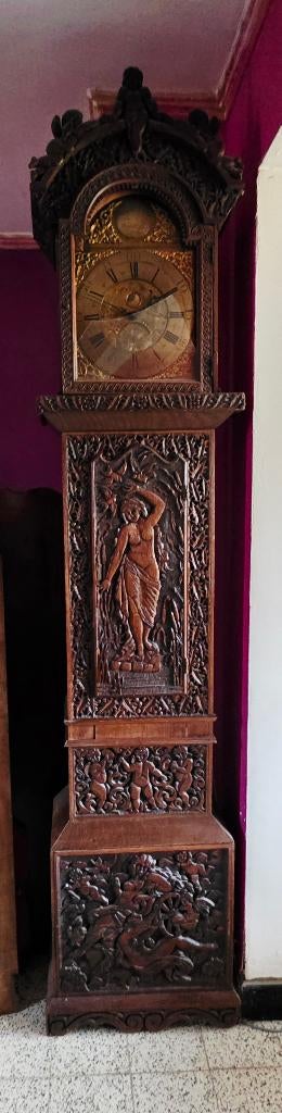 19 eeuw eikenhouten standklok, Antiek en Kunst, Antiek | Meubels | Kasten, Ophalen of Verzenden