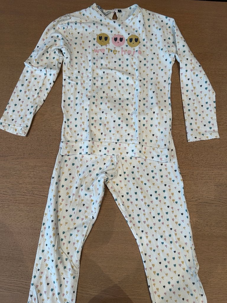 Eskimo pyama met smiley meisje 128 - 8 jaar, Kinderen en Baby's, Nacht- of Onderkleding, Meisje, Ophalen of Verzenden, Zo goed als nieuw