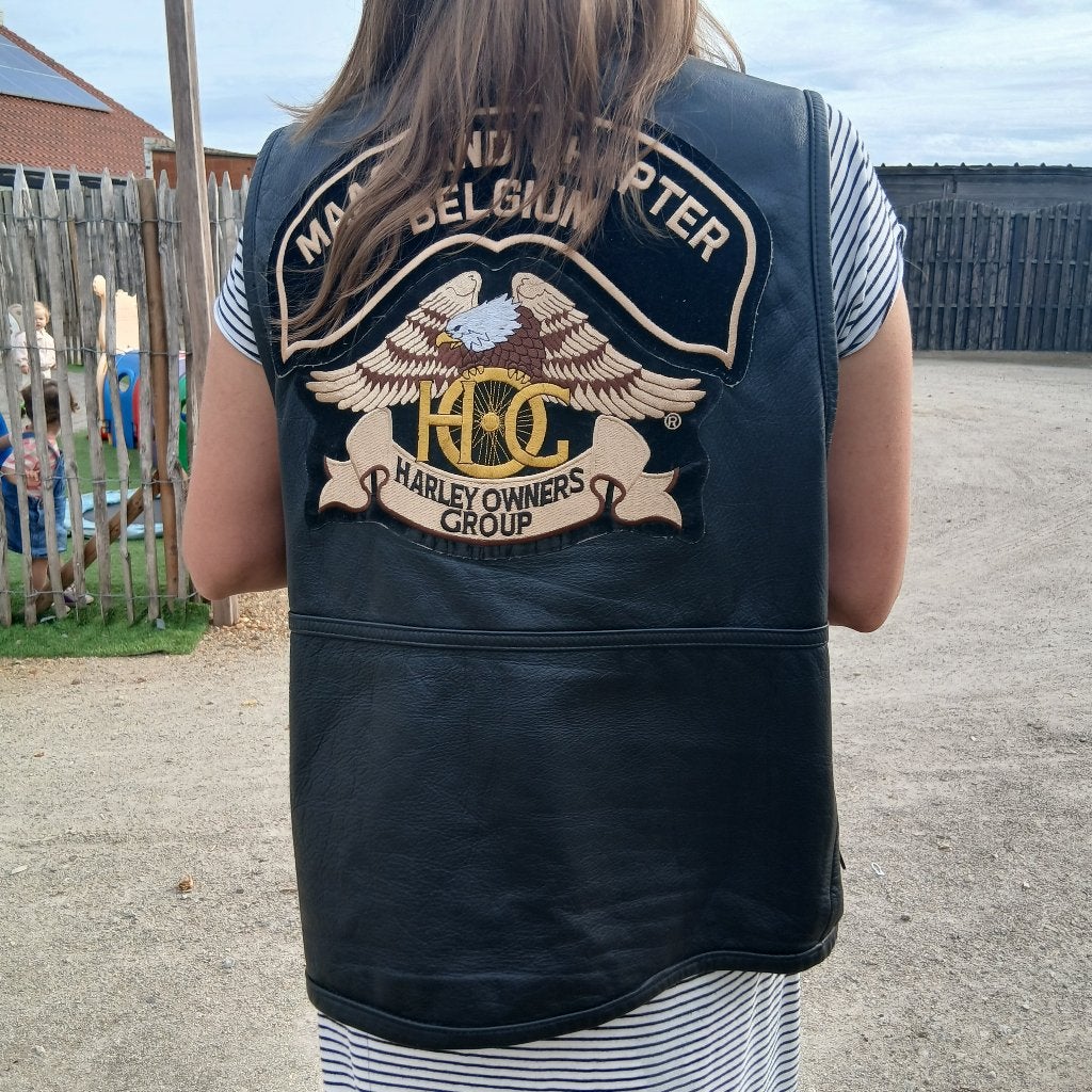 harley davidson , lederen vest , maat M ( dames + heren ), Motoren, Particulier, Gebruikt, Chopper
