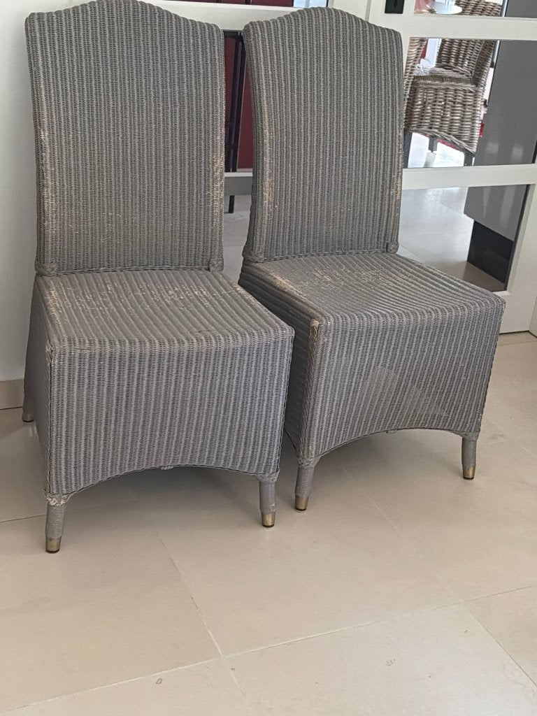 Sheppard 6 chaises grises à vendre, Maison & Meubles, Chaises, Utilisé, Cinq, Six Chaises ou plus, Osier ou Rotin, Gris, Enlèvement