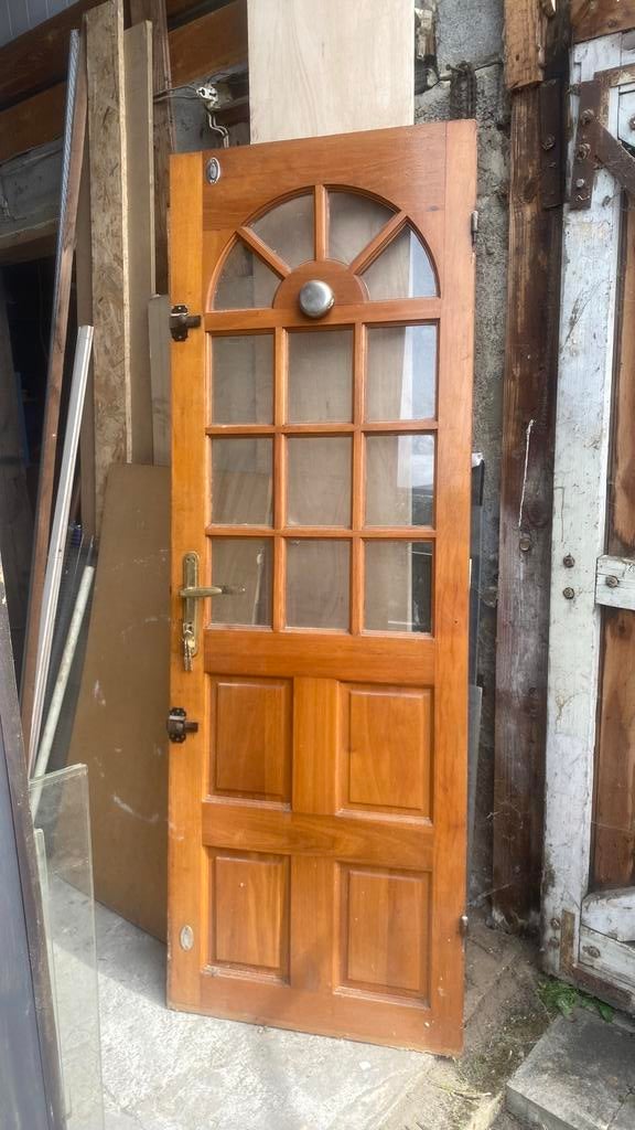 porte en bois vintage avec serure sécurité en bas et en haut, Huis en Inrichting, Woonaccessoires | Deurstoppers, Ophalen, Zo goed als nieuw