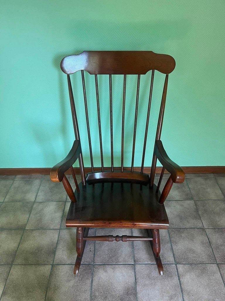 schommelstoel, Huis en Inrichting, Stoelen, Ophalen, Bruin, Zo goed als nieuw, Eén