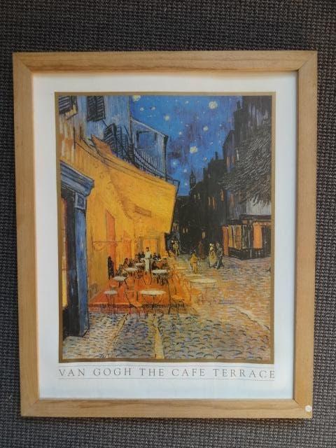 van Gogh the cafe terrace, in lijst (zonder glas) 55 x 45 cm, Antiquités & Art, Envoi