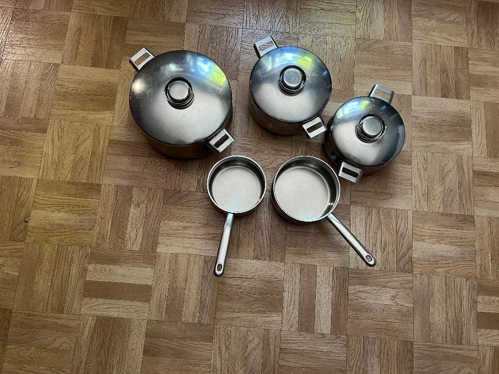 batterie de cuisine, Maison & Meubles, Cuisine | Casseroles & Poêles, Inox, Enlèvement, Ensemble de casseroles, Plaque céramique