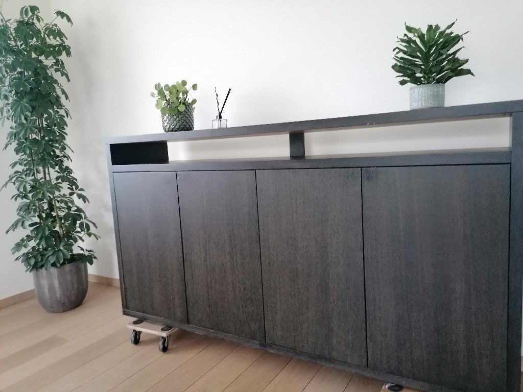Dressoir massieve eik, Ophalen, Minimalistisch, strak, Eikenhout, 200 cm of meer