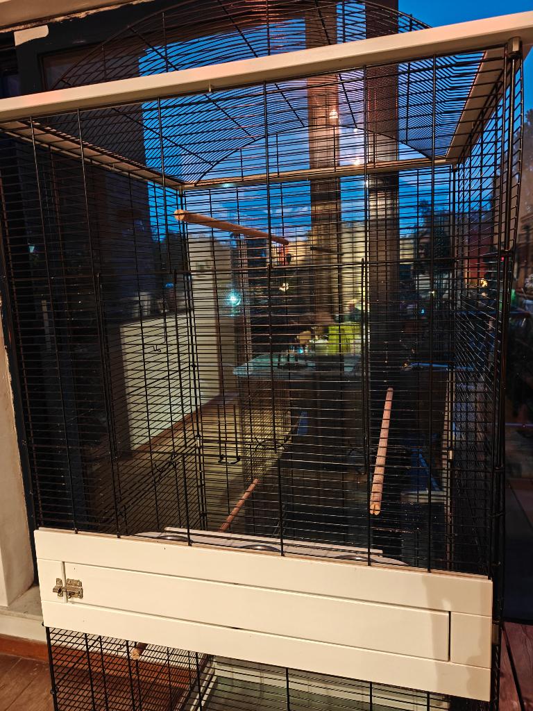 Vogelkooi kamervoliere, Dieren en Toebehoren, Vogels | Hokken en Kooien, Ophalen, Gebruikt, Hout, Vogelkooi