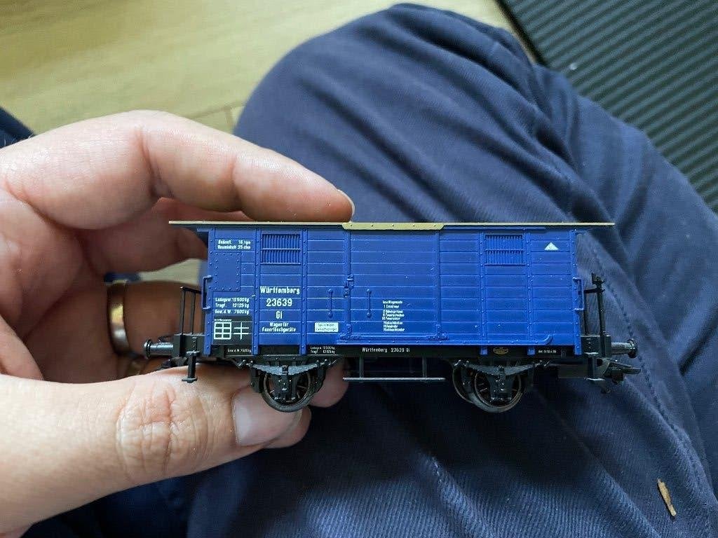 Wagon de marchandises Marklin bleu 48851, Hobby & Loisirs créatifs, Trains miniatures | HO, Enlèvement ou Envoi, Utilisé, Wagon