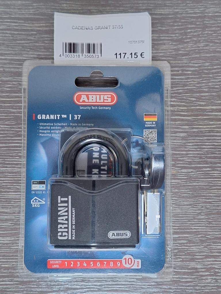 Cadenas abus granit 37/55 sécurité 10 valeur 117.15€, Enlèvement, Neuf, Autres types