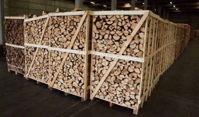 Brandhout palletbox, Tuin en Terras, Minder dan 3 m³, Ophalen, Beukenhout, Blokken