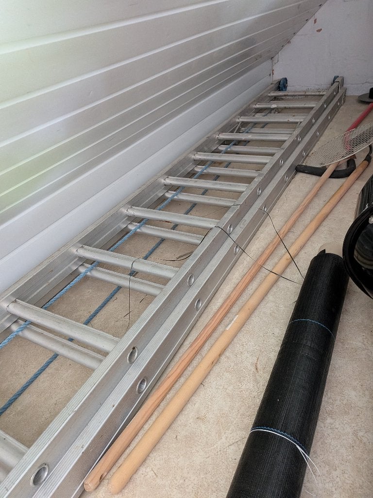 Ladder alumiunium, Ophalen, Zo goed als nieuw, Ladder, Opvouwbaar of Inschuifbaar