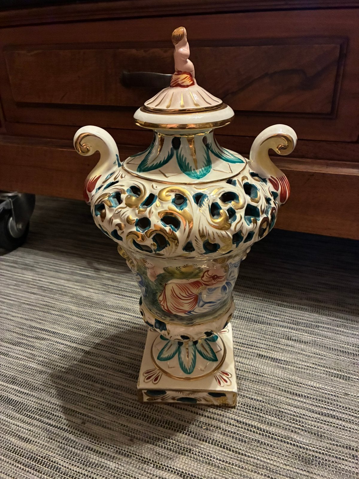 Originele Capodimonte Dekselvaas - Handgeschilderd Italië, Ophalen