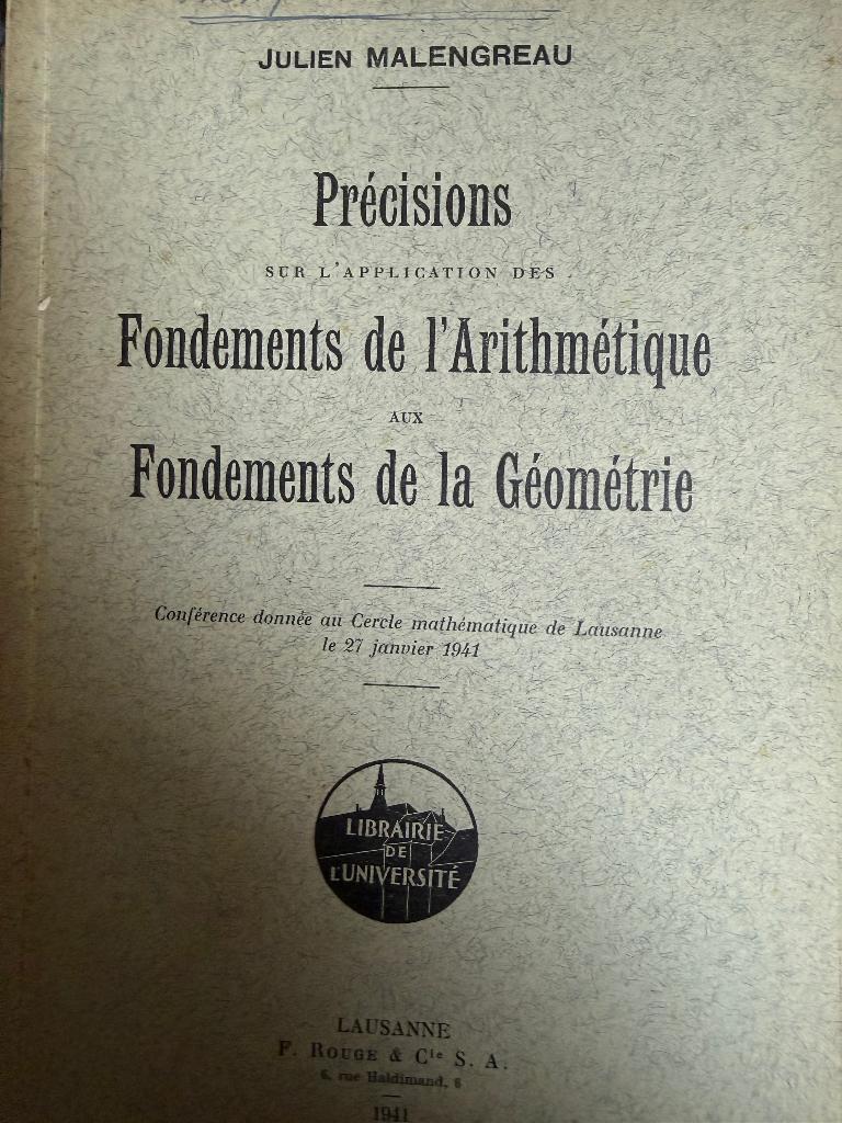 Géométrie, Julien Malengreau, 1941, Livres, Envoi, Utilisé