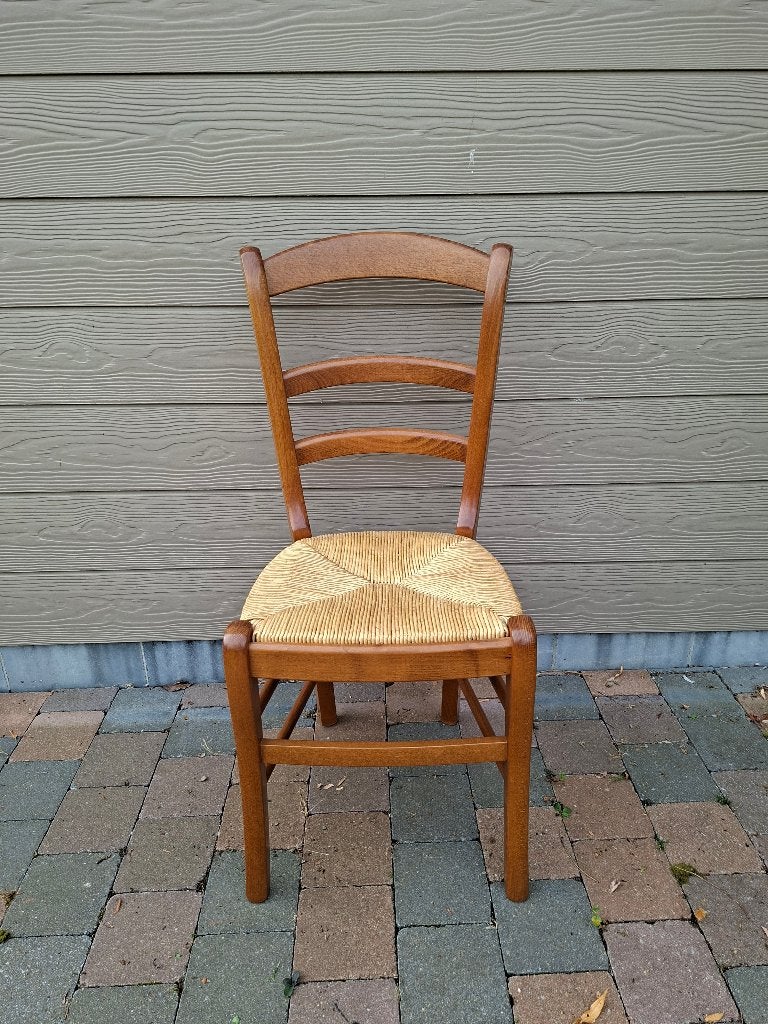 6 chaises en bois avec assise en paille, Maison & Meubles, Chaises, Comme neuf, Brun, Enlèvement, Cinq, Six Chaises ou plus