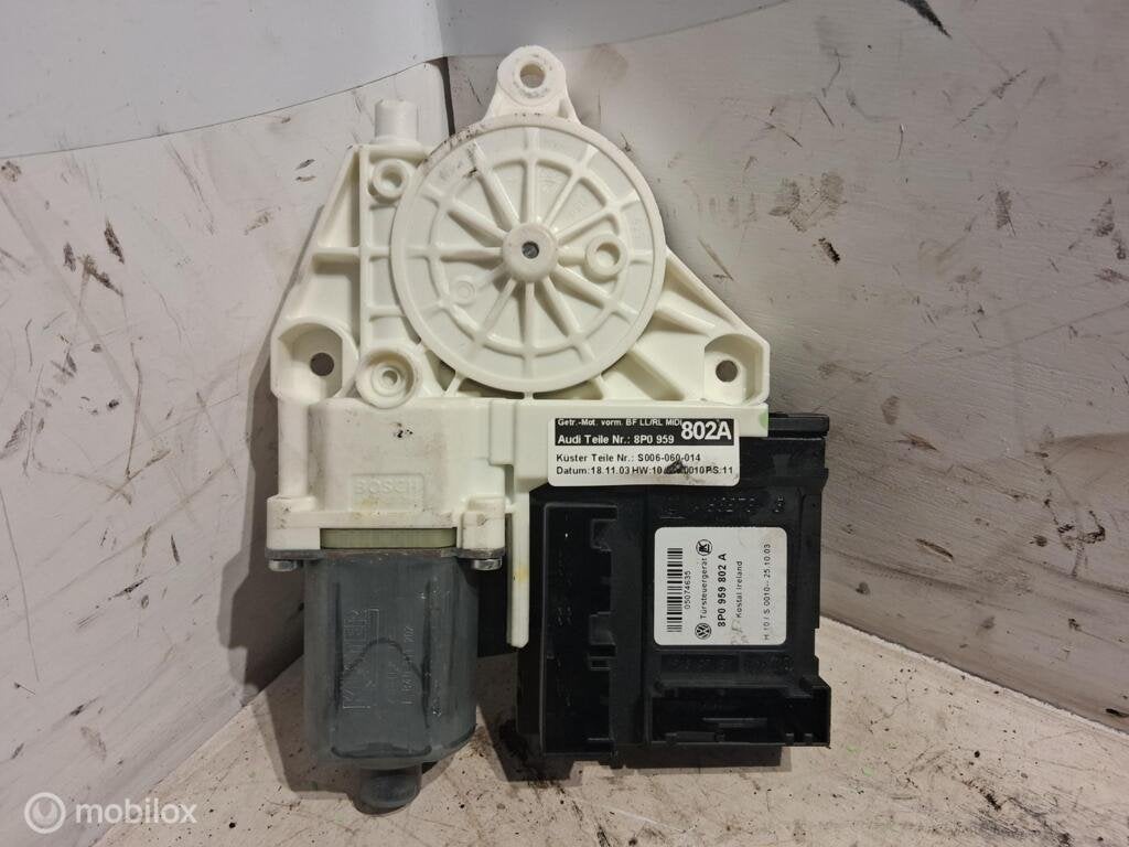 Raammotor rechtsvoor Audi A3 8P 2.0 FSI ('03-'12) 8P0959802A, Audi, Gebruikt, Audi, Ophalen of Verzenden