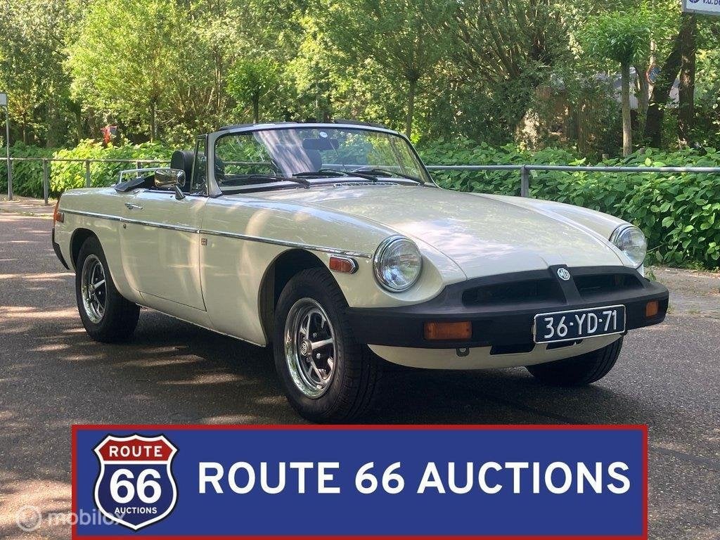 MG MGB Cabriolet | 1977 | Route 66 Auctions, Auto's, Oldtimers, Zwart, Bedrijf, Handgeschakeld, Overige carrosserie